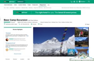 TripAdvisor Mount everest base camp trek company reviews 