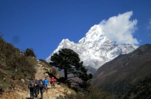 Day 5 of Everest base camp trek on Tengboche to Dingboche trail