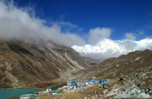 Photo of Gokyo village, Lake & Mount Cho Oyu in background a part of Everest region trekking in Nepal