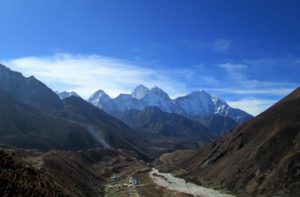 Everest base camp trekking back via Pheriche Nepal