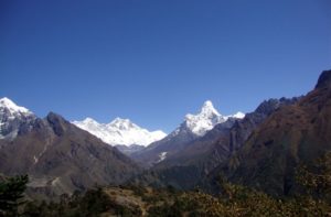 Mount Everest view from hotel Everest view Khumjung, Everest region, Nepal